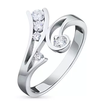 Классическое кольцо из белого золота с бриллиантами э0901кц05102000