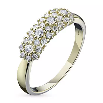 Классическое кольцо из желтого золота с бриллиантами э0301кц10170100
