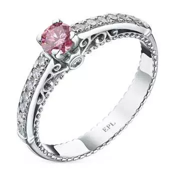 Кольцо из белого золота э0912кц04154100_pink