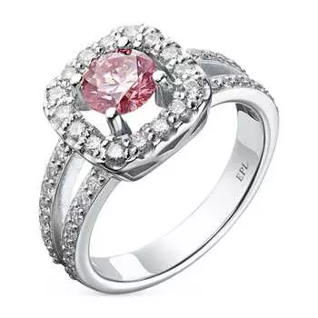 Кольцо из белого золота э0912кц04175100_pink
