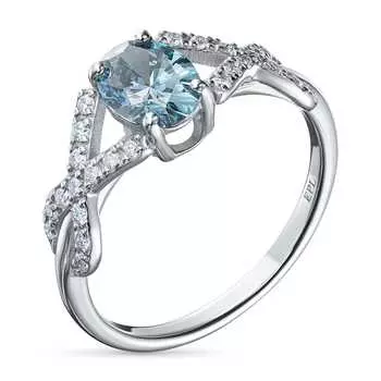 Классическое кольцо из белого золота э0912кц10220005_blue