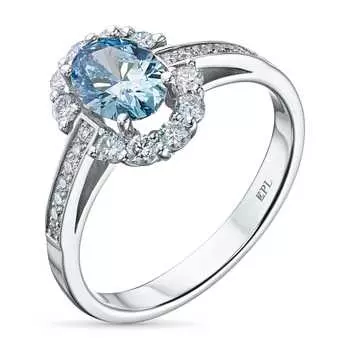 Классическое кольцо из белого золота э0912кц10220014_blue