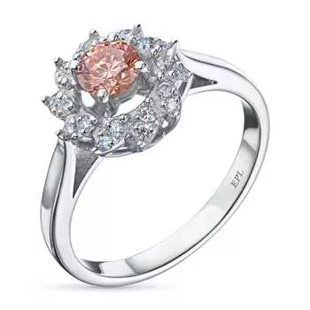 Классическое кольцо из белого золота э0912кц11190200_pink