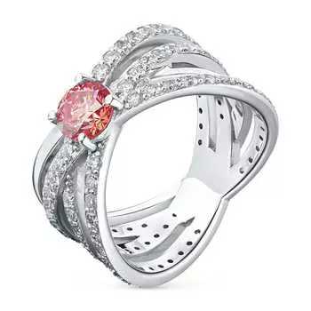 Классическое кольцо из белого золота э0912кц11210611_pink