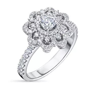 Классическое кольцо из белого золота э4712кц04210917_white