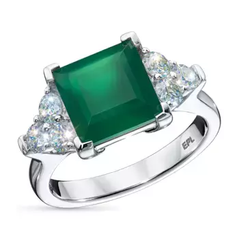 Кольцо из белого золота с агатом э4787кц10204100