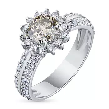 Кольцо из белого золота с бриллиантами э0901кц04201507