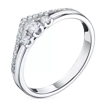 Классическое кольцо из белого золота с бриллиантами э0901кц04211023