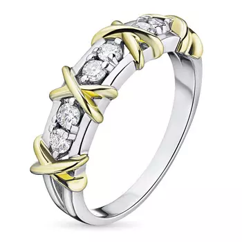 Кольцо из белого золота с бриллиантами э4101кц07156100