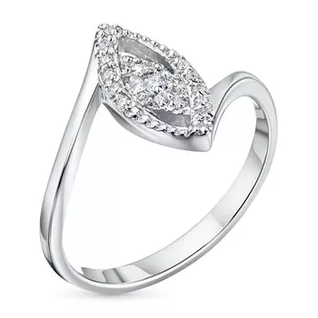 Классическое кольцо из белого золота с бриллиантами э0901кц08200358