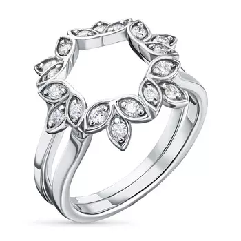 Кольцо из белого золота с бриллиантами э0901ка05210352