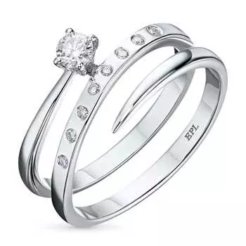 Кольцо из белого золота с бриллиантами э0901кц02121700