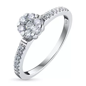 Кольцо из белого золота с бриллиантами э0901кц06183400