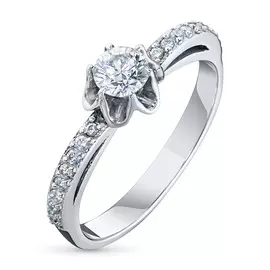 Кольцо из белого золота с бриллиантами э0101кц08136600