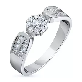 Кольцо из белого золота с бриллиантами э0901кц04200747