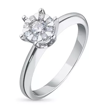 Кольцо из белого золота с бриллиантами э0901кц04201606