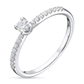 Кольцо из белого золота с бриллиантами э0901кц07210110