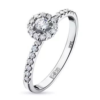 Кольцо из белого золота с бриллиантами э4001кц08189400