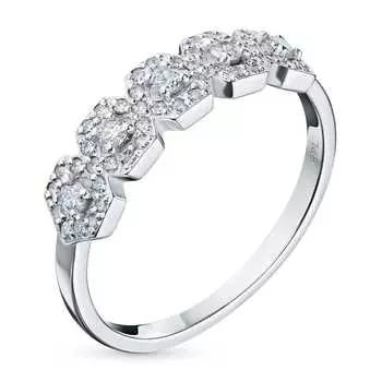 Кольцо из белого золота с бриллиантами э0901кц10210125