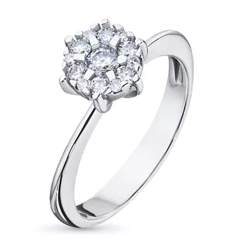 Кольцо из белого золота с бриллиантами э0901кц04200856