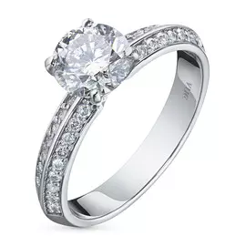 Кольцо из белого золота с бриллиантами азм09к081615