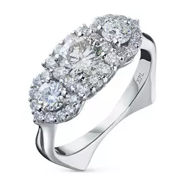 Кольцо из белого золота с бриллиантами э09к0819849