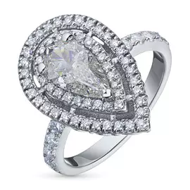 Кольцо из белого золота с бриллиантами э09к111805