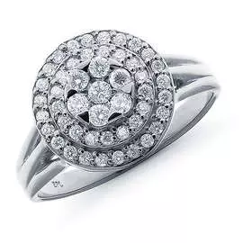 Кольцо из белого золота с бриллиантами э09к061107