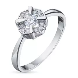 Кольцо из белого золота с бриллиантами гд09к091704