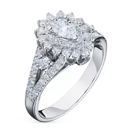 Кольцо из белого золота с бриллиантами э09к021924