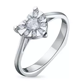 Кольцо из белого золота с бриллиантами э0901кц04200698