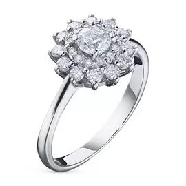 Кольцо из белого золота с бриллиантами э09к051651