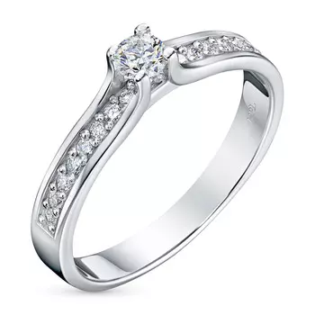 Кольцо из белого золота с бриллиантами э0901кц08200105