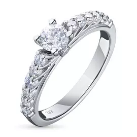 Кольцо из белого золота с бриллиантами э0901кц01190400