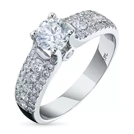 Кольцо из белого золота с бриллиантами э0901кц01190600