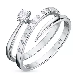 Кольцо из белого золота с бриллиантами э0901кц02121700