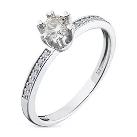 Кольцо из белого золота с бриллиантами э0901кц04196300