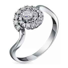 Кольцо из белого золота с бриллиантами э0901кц04202323