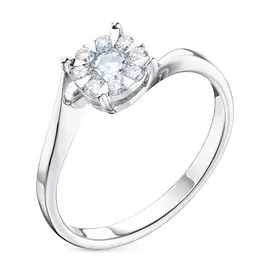 Кольцо из белого золота с бриллиантами э0901кц04210651