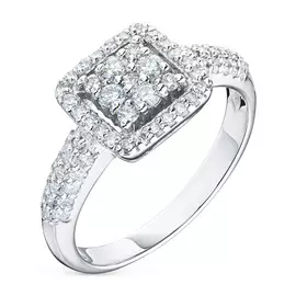 Кольцо из белого золота с бриллиантами э0901кц04210657