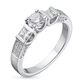 Кольцо из белого золота с бриллиантами э0901кц08151100