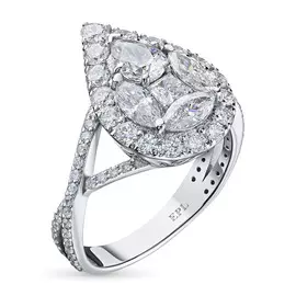 Кольцо из белого золота с бриллиантами э0901кц09200608