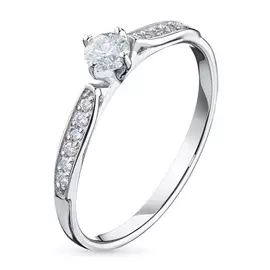 Кольцо из белого золота с бриллиантами э0901кц11195530