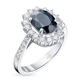 Кольцо из белого золота с бриллиантами э0937кц11200477