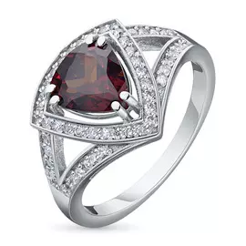 Кольцо из белого золота с бриллиантами и гранатом э0906кц04201266