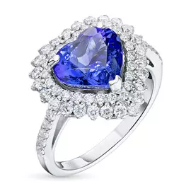 Кольцо из белого золота с бриллиантами и танзанитом э0942кц03210476