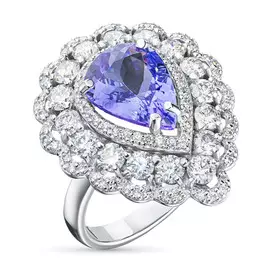 Кольцо из белого золота с бриллиантами и танзанитом э0942кц07210464