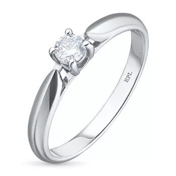 Помолвочное кольцо из белого золота с бриллиантом э4701кц03154000
