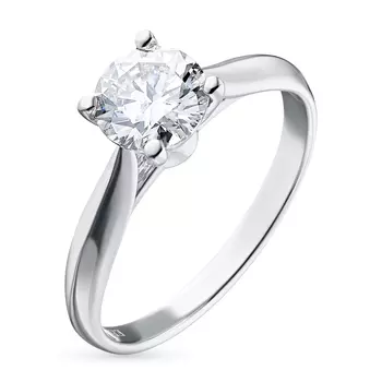 Помолвочное кольцо из белого золота с бриллиантом э4001кц10173100