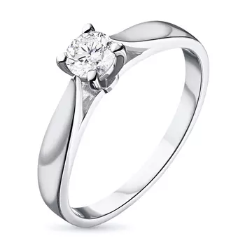 Кольцо из белого золота с бриллиантом э09к101515